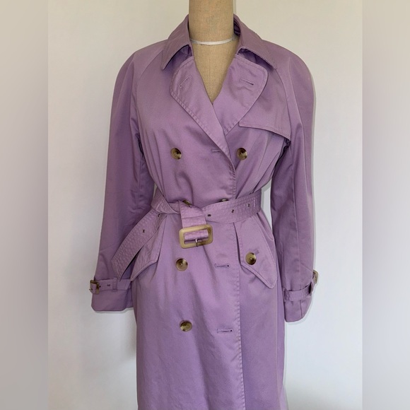 NEW - Isaac Mizrahi lavender Trench Coat size S - Picture 9 of 9